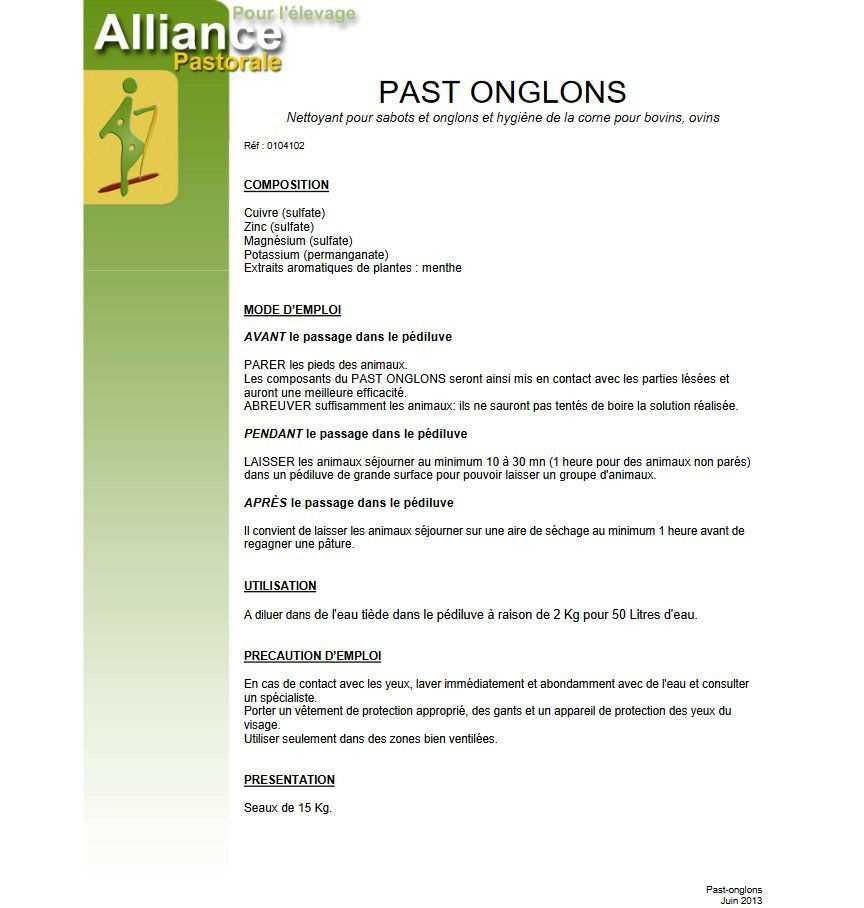 Miniature : Produit pédiluve PAST-ONGLONS 15 kg