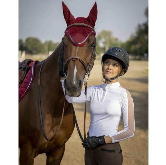 Miniature : Polo EQUITHÈME Pekin blanc/femme