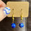 Thumbnail: Minimal beaded earrings, Simple gemsteone earrings