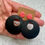 Thumbnail: Wooden earrings, Metal earrings, Leaf earrings and round earrings