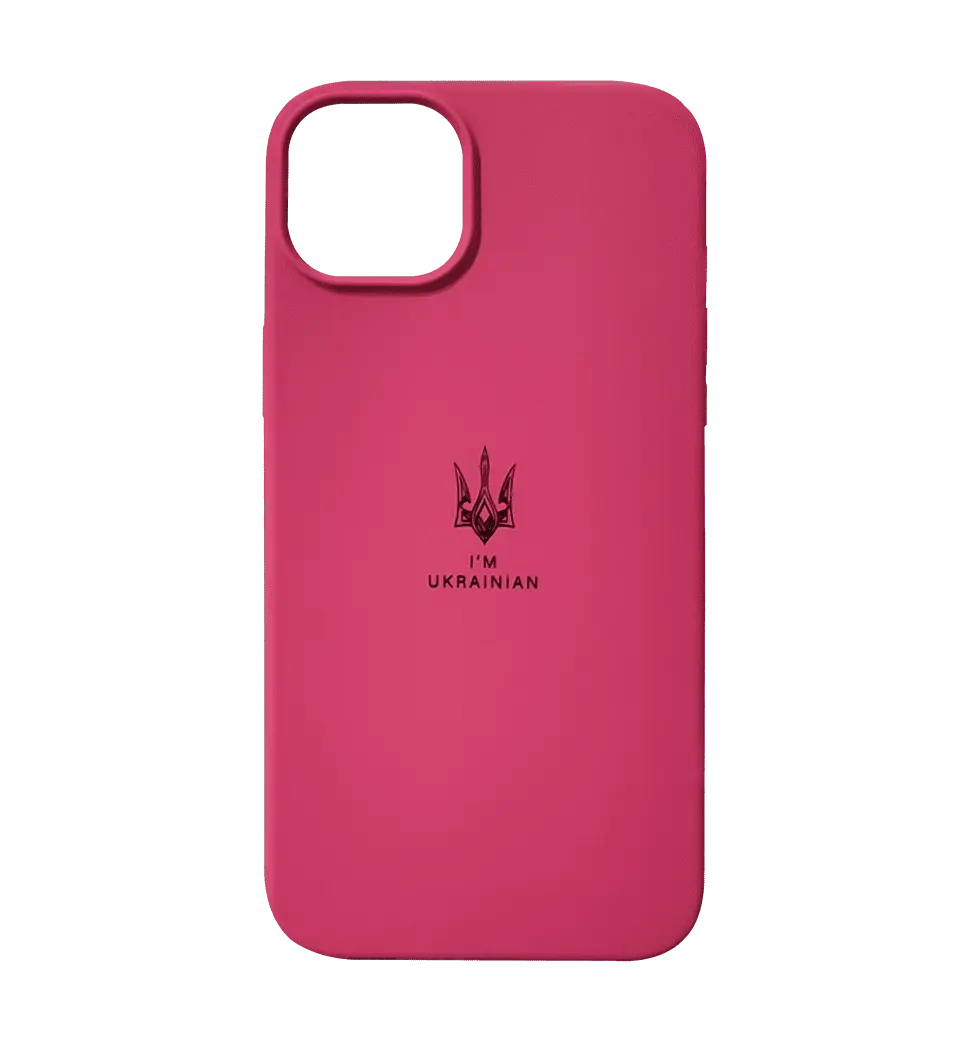 Чохол Silicon Case I'm Ukraine iPhone 14 Rose Red