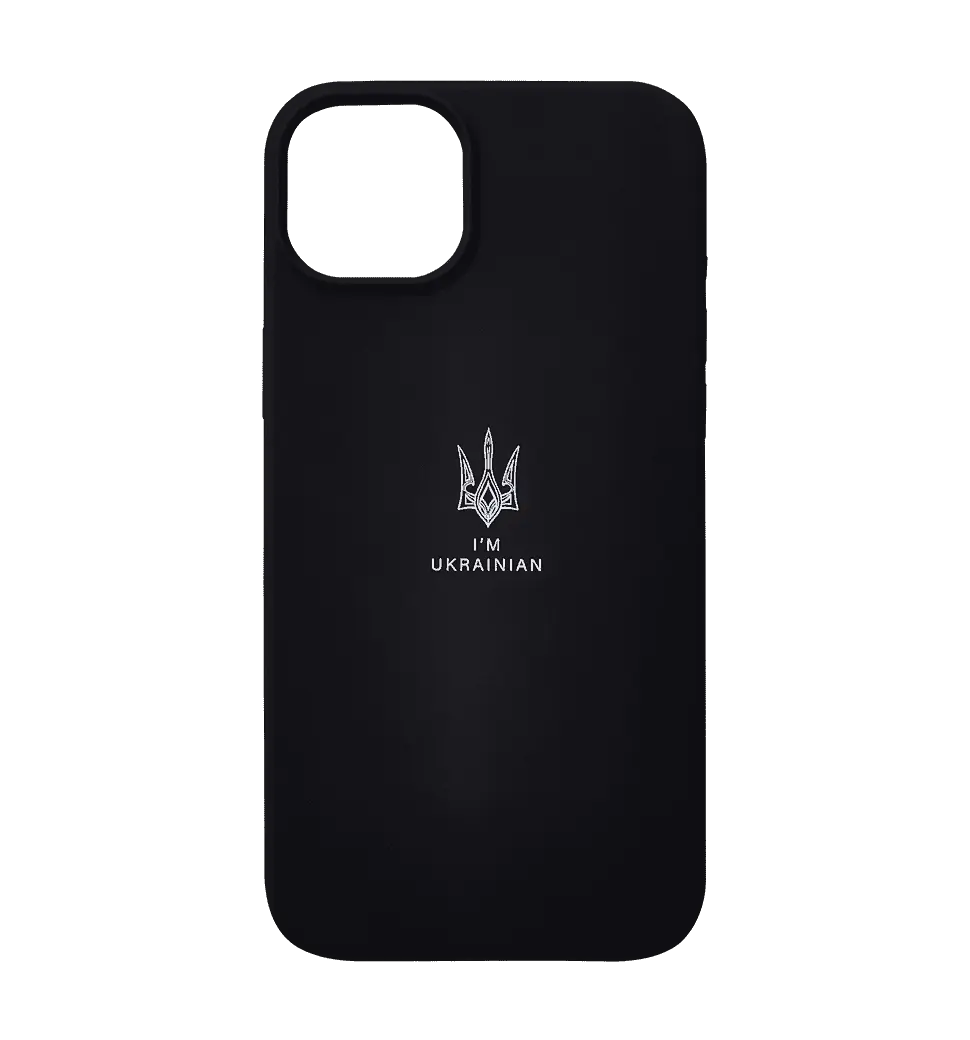 Чохол Silicon Case I'm Ukraine iPhone 14 Black