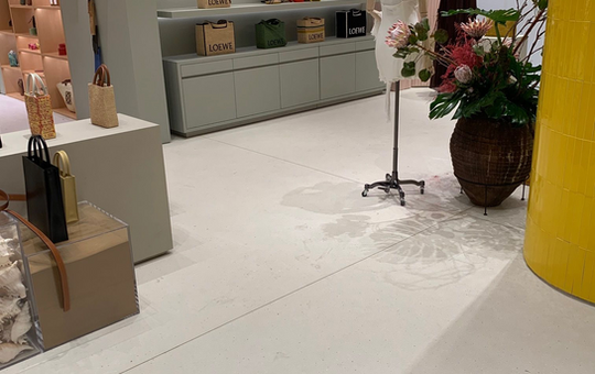 Shop front. Grey floor.