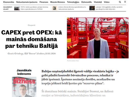 CAPEX pret OPEX: kā mainās domāšana par tehniku Baltijā
