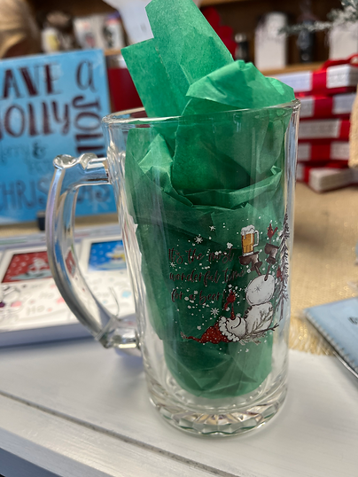 Glass Snowman Mug