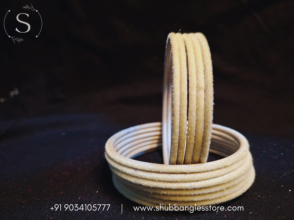 Thumbnail: Cream Velvet Bangles