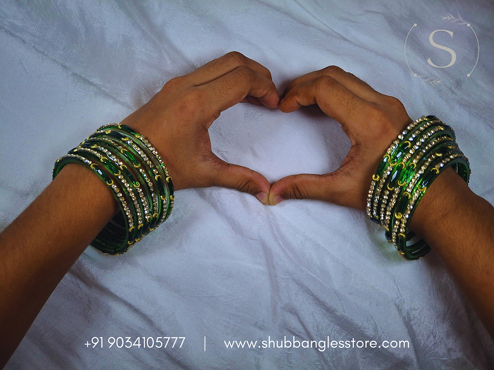 Thumbnail: Kumkum Green Bangles