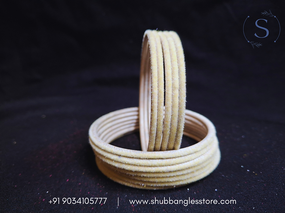 Thumbnail: Cream Velvet Bangles