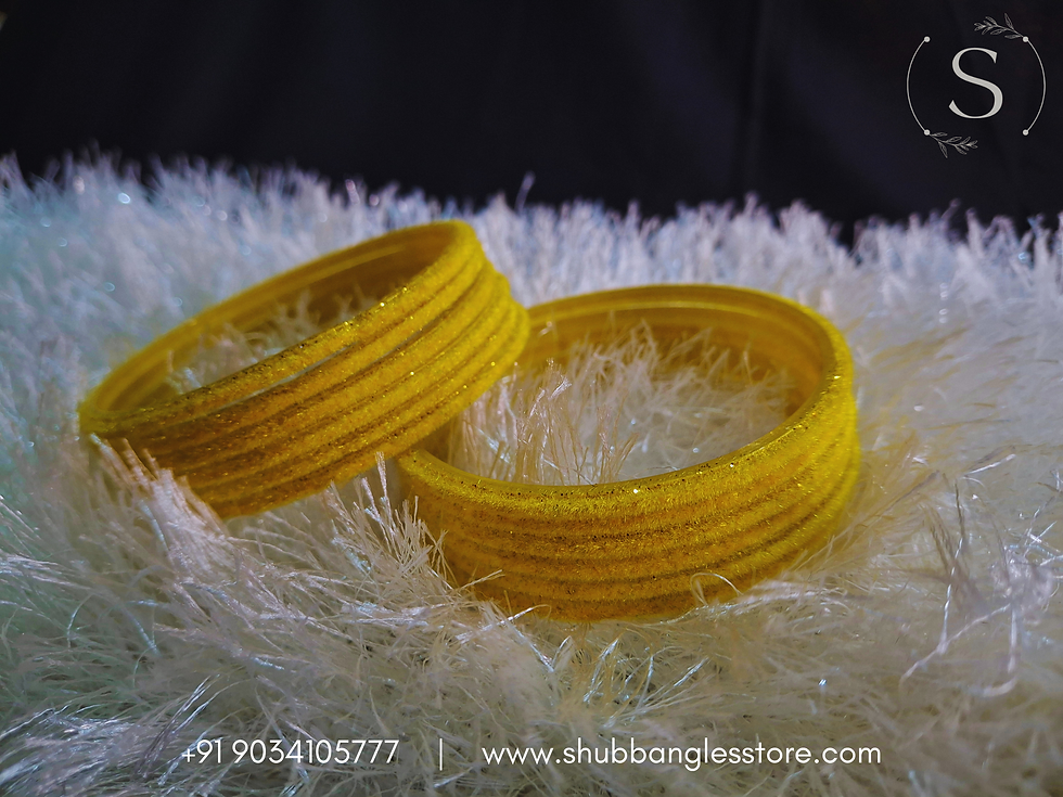 Thumbnail: Yellow Velvet Bangles