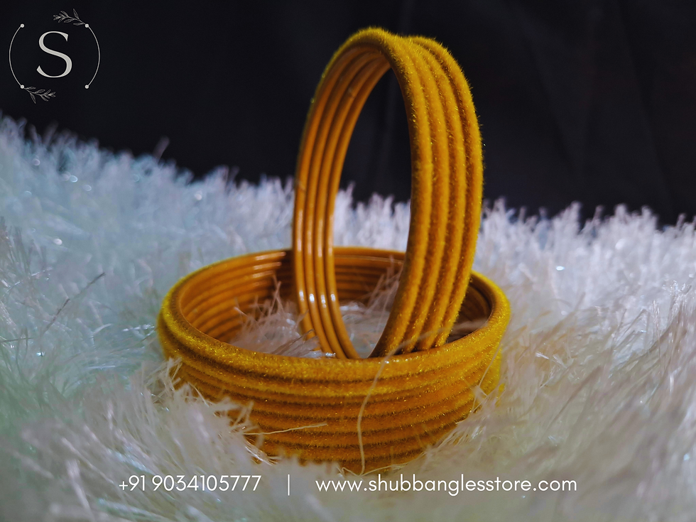 Thumbnail: Yellow Velvet Bangles