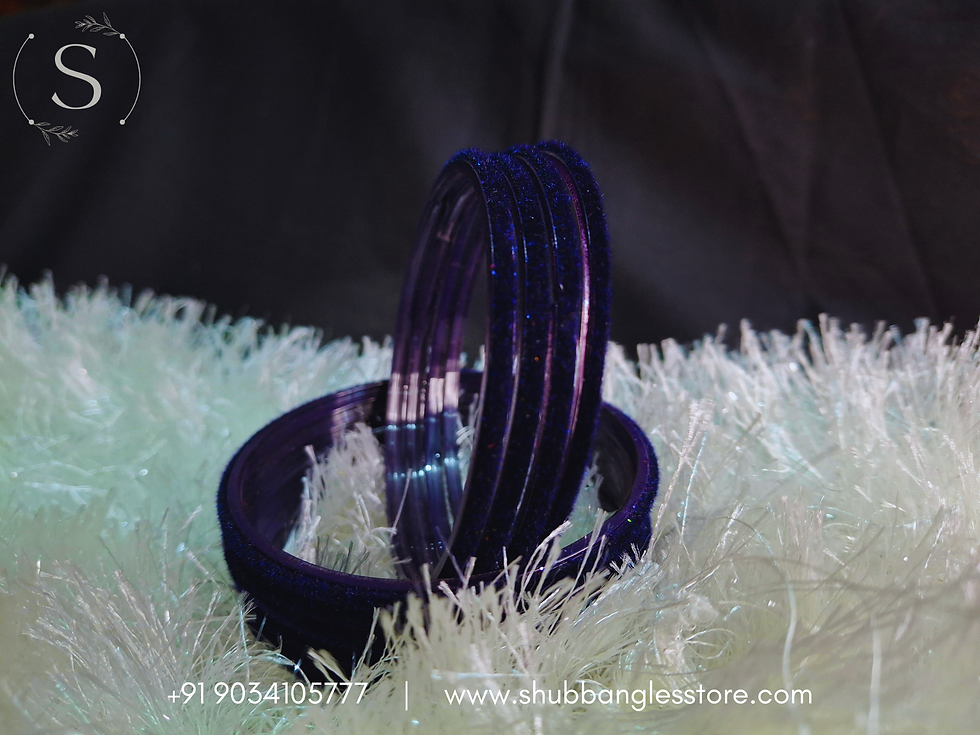 Thumbnail: Navy Blue Velvet Bangles