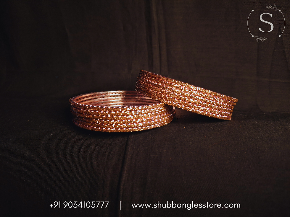 Thumbnail: Sparkling Rose Gold Bangles