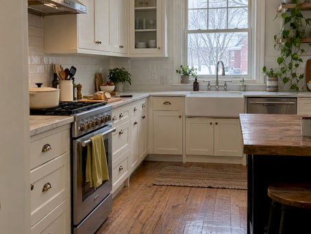 Warm white cabinets in an Ottawa kitchen