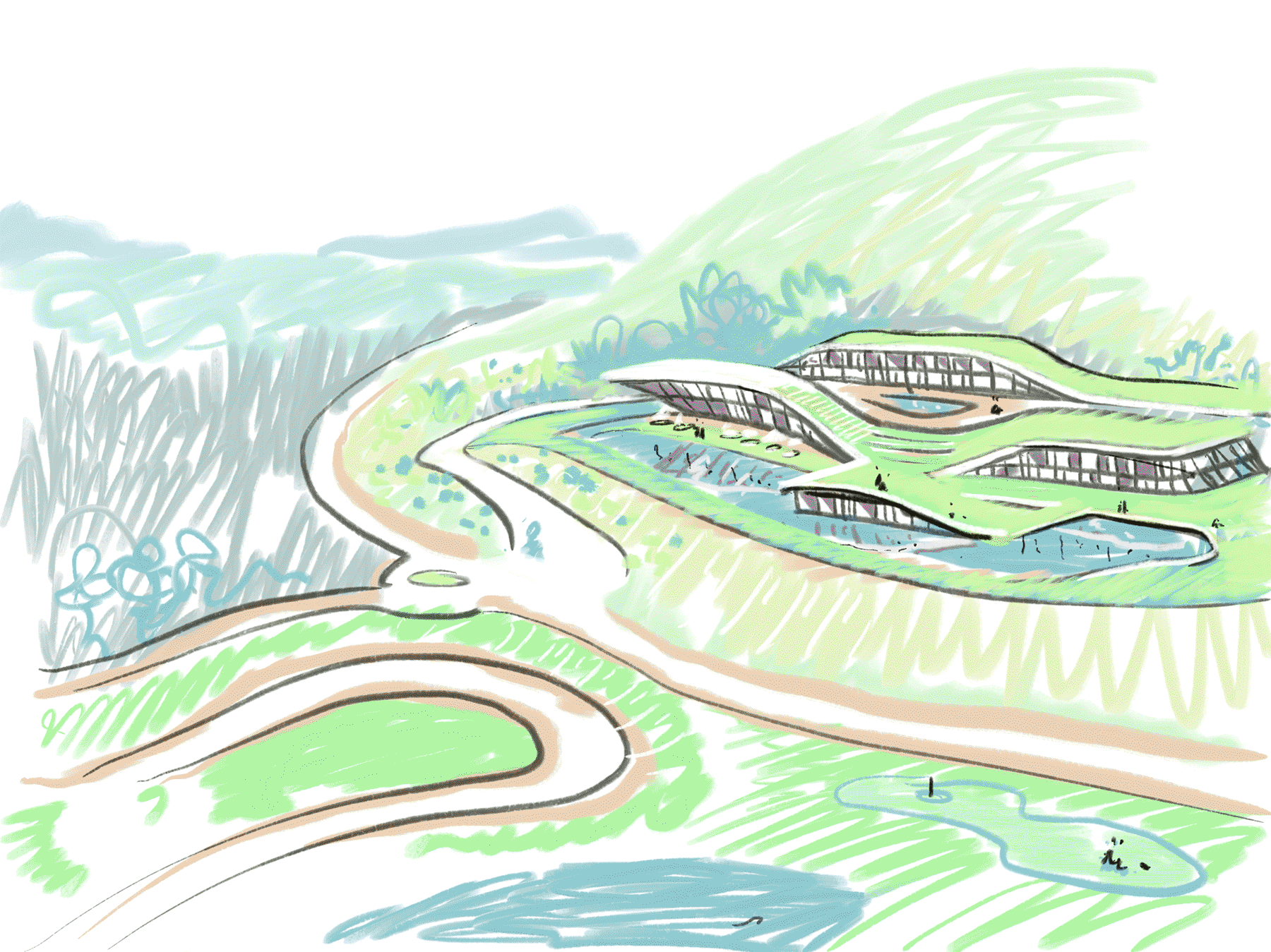 Racing resort masterplan and urban design in Monte Redondo Portugal by SOUNDSPACEDESIGN Architects Sydney.