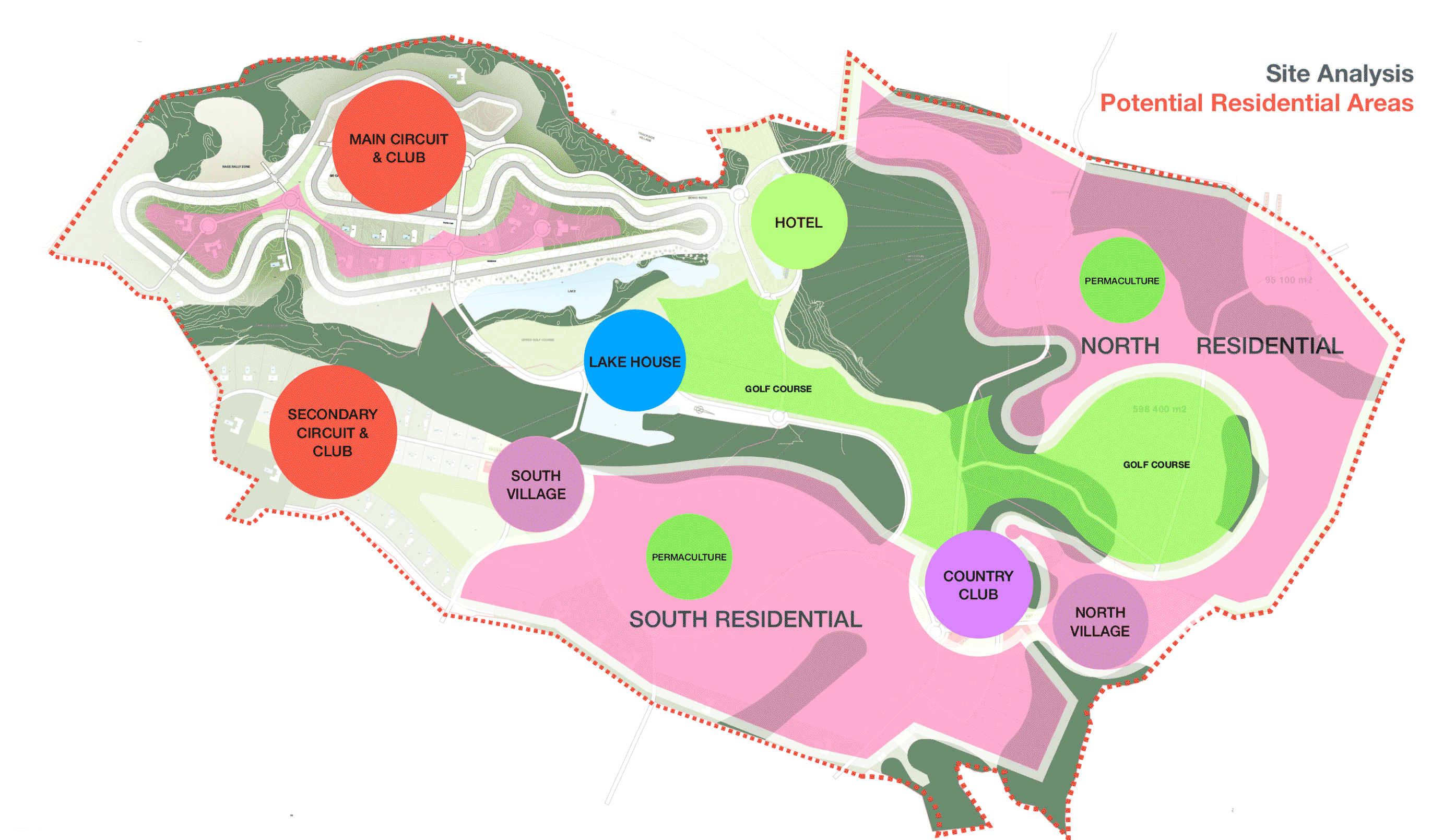 Racing resort masterplan and urban design in Monte Redondo Portugal by SOUNDSPACEDESIGN Architects Sydney.