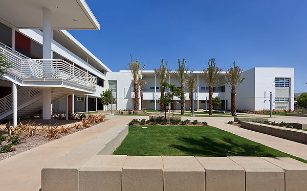 White modernist K-12 architecture