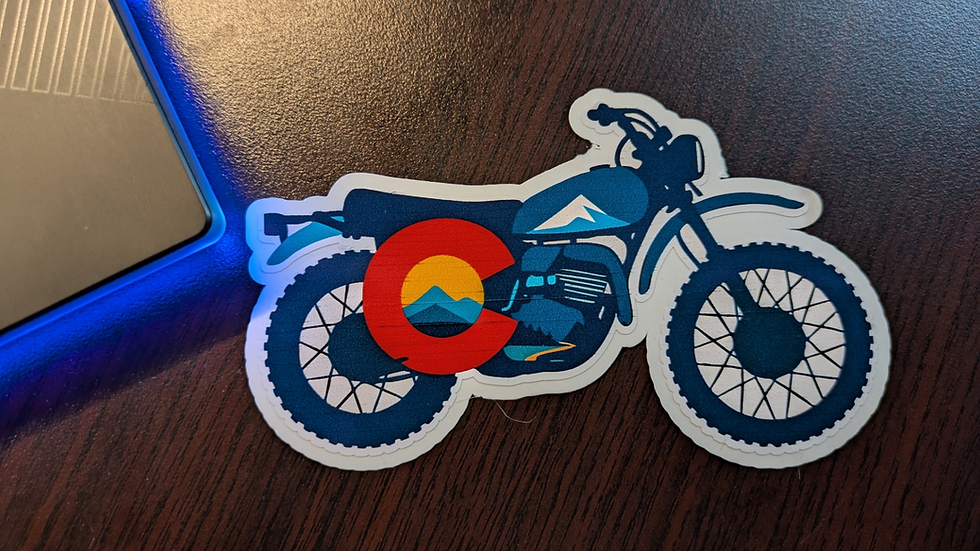 Colorado Flag motorcycle custom Silhouette sticker, decals of Harley Davidson, Yamaha, Royal Enfield, Suzuki, Honda