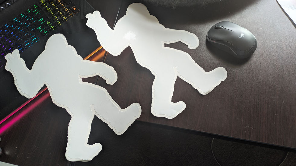 This Vinyl Decal is a silhouette of Sasquatch Bigfoot vinyl decal Make a statement with these high quality Decals / Stickers