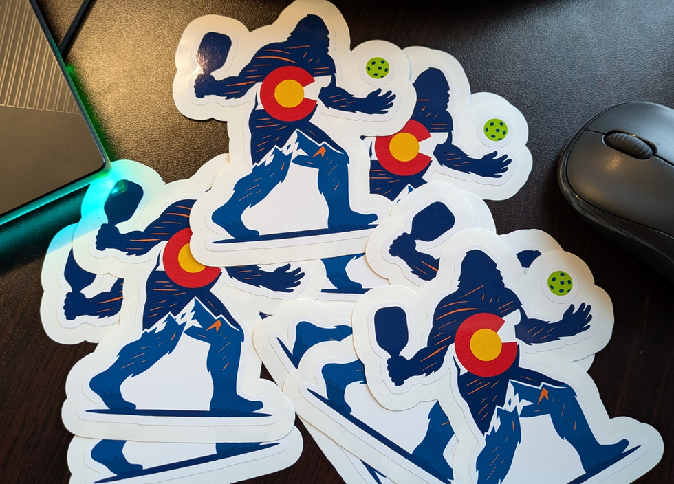 Yeti Colorado Flag Silhouette stickers, Sasquatch, Bigfoot, Pickle Baller