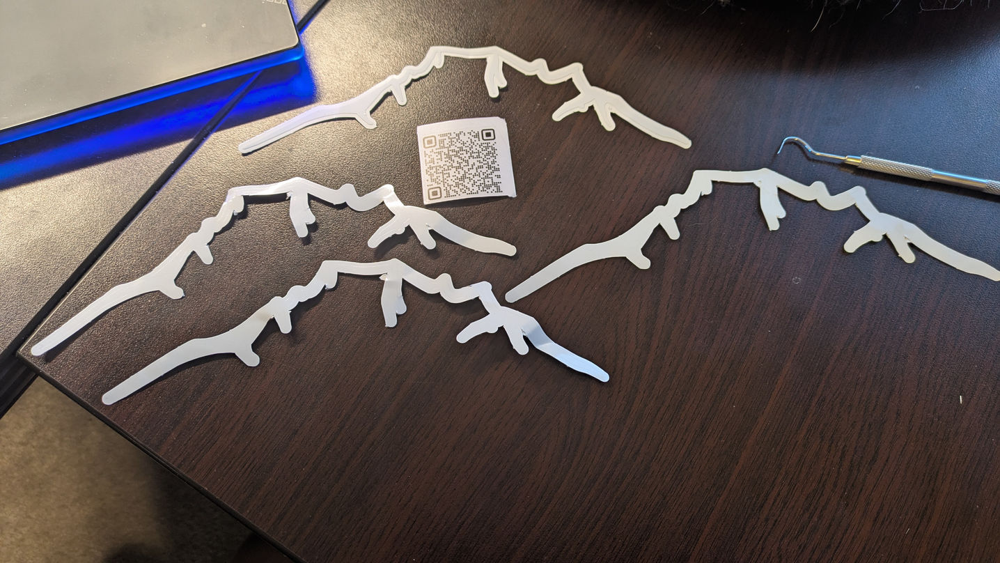 Colorado mountain silhouette black and white stickers view from Woodland Park, Co B&W Stickers