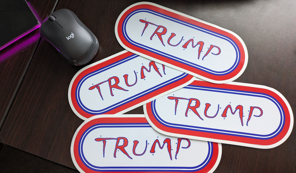 Trump WRIF sticker, Decals WRIF 80's style "TRUMP" Bumper stickers