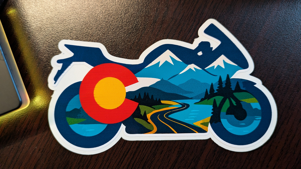 custom Colorado Flag motorcycle Silhouette stickers, decals of Harley Davidson, Yamaha, Royal Enfield, Suzuki, Honda