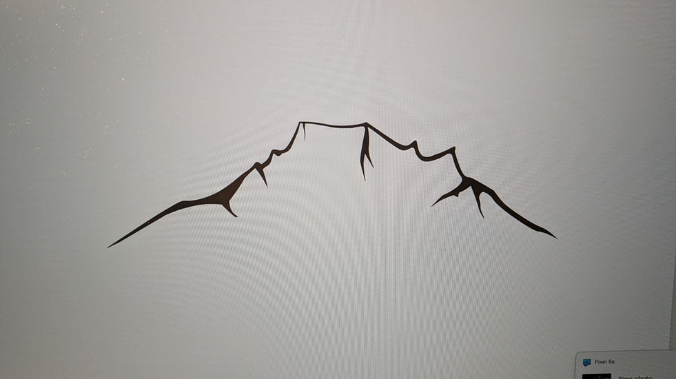 Pikes Peak Colorado mountain silhouette view from Woodland Park, Co B&W Stickers