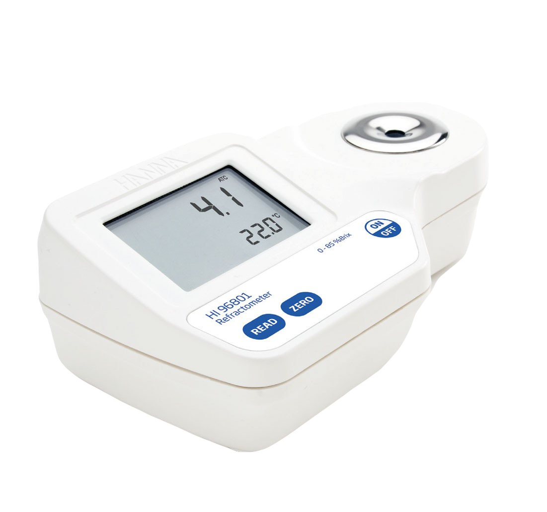 Refractómetro digital para análisis de Brix en alimentos