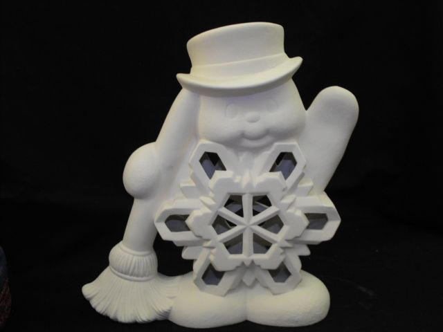 Large Snowman w/flake and broom