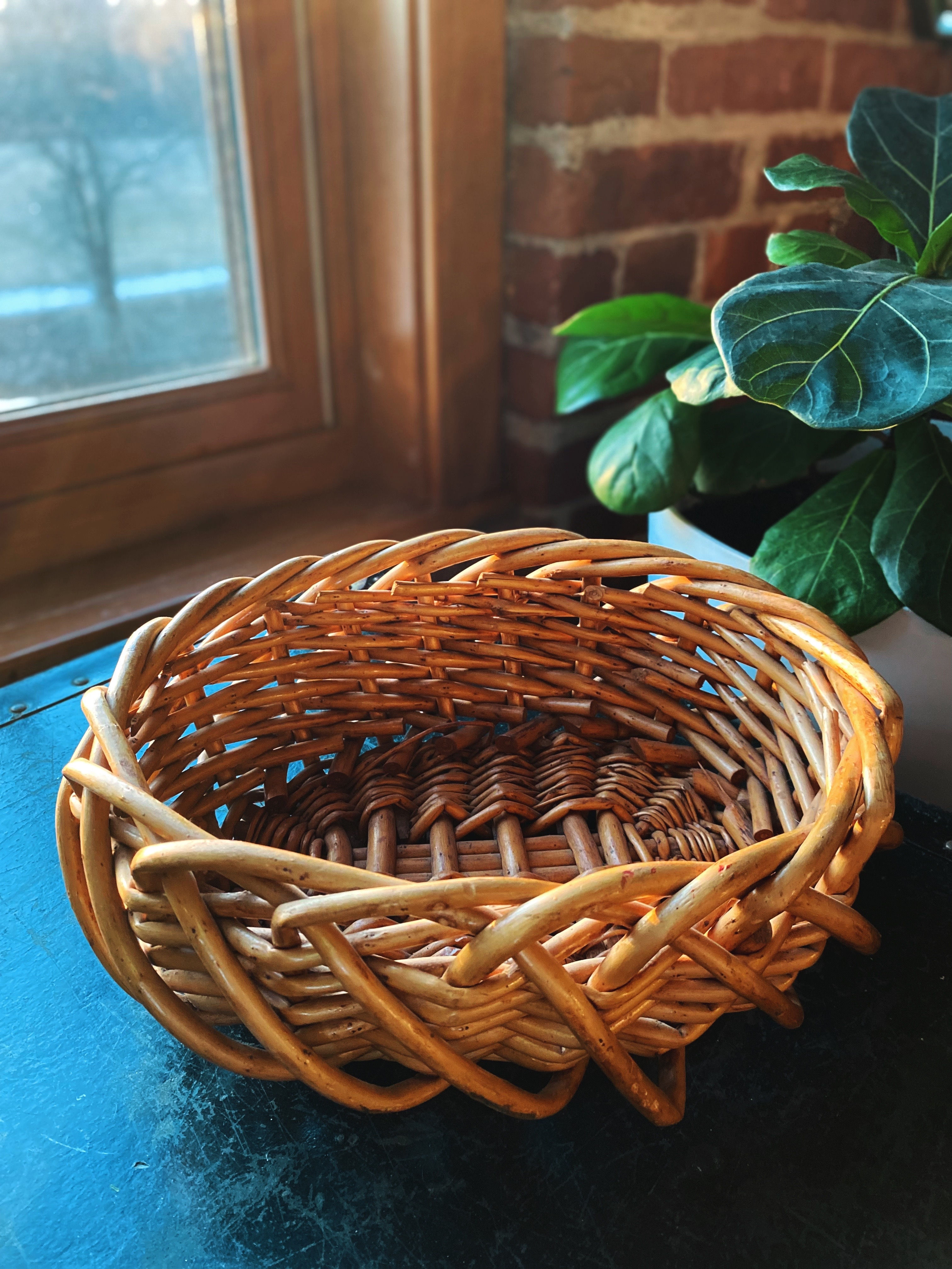 Vintage Wicker Rattan Basket