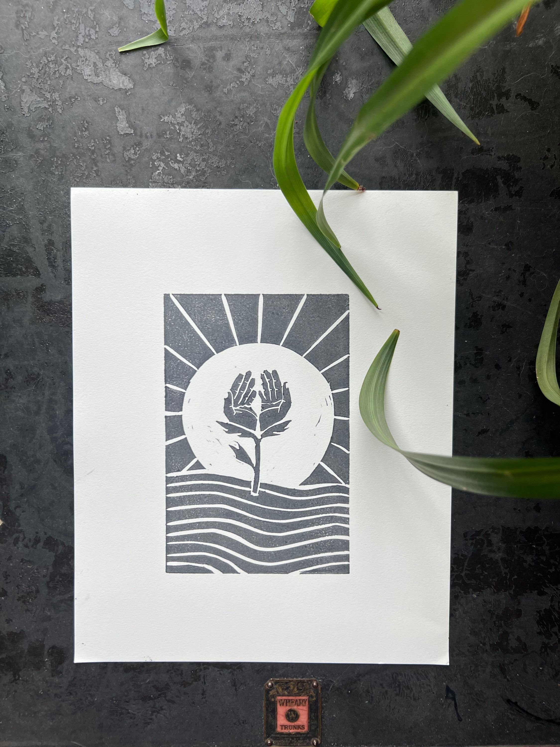 Help-Me-Hands | Lino Print