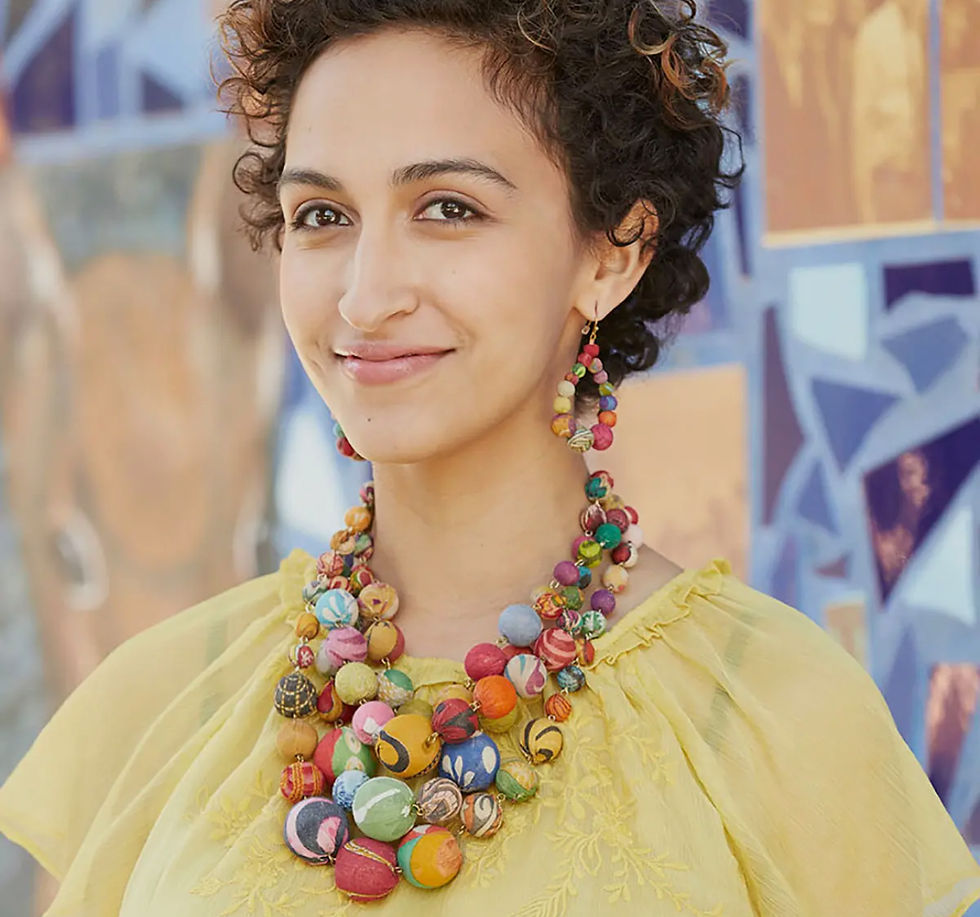 Kantha Bauble statement Necklace