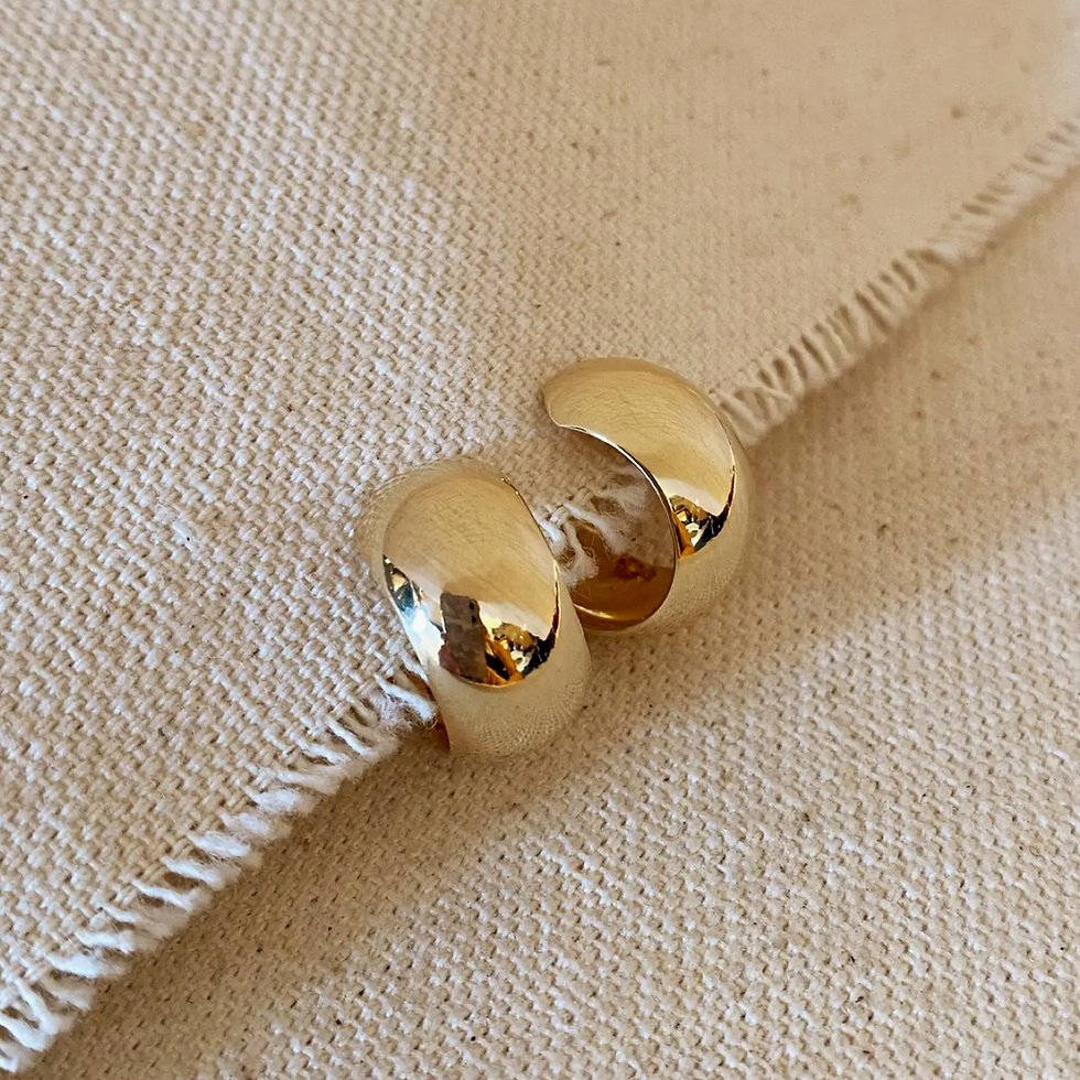 Thumbnail: 18k Gold Filled Rounded C Hoop