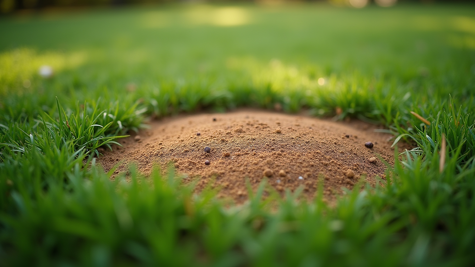 Close-up view of brown patch on lawn