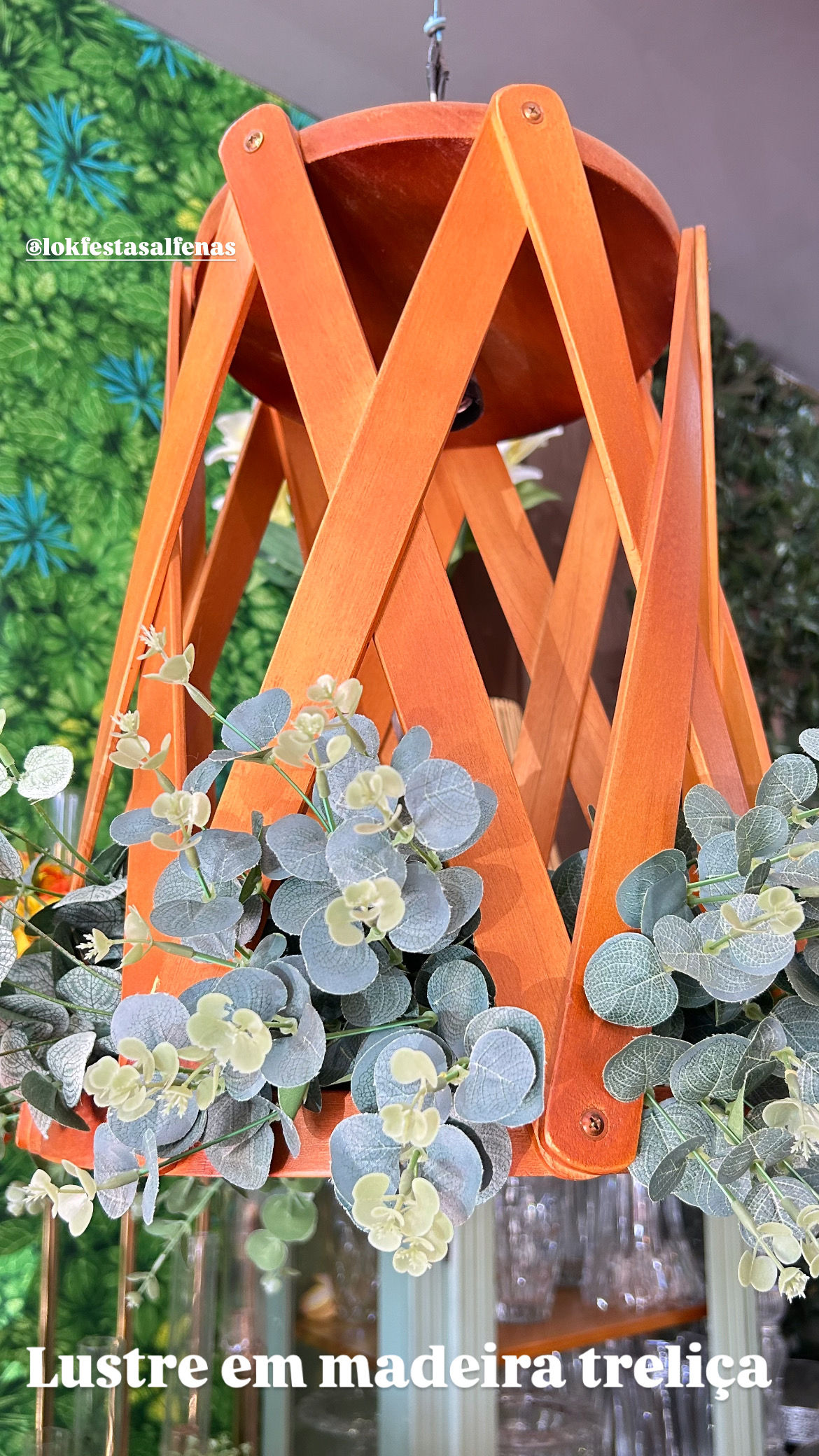 Lustre em madeira treliça (tamanhos variados)