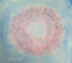 Mixed media painting on shikishi board. The leaves and petals dancing and unifying in the abstract background.