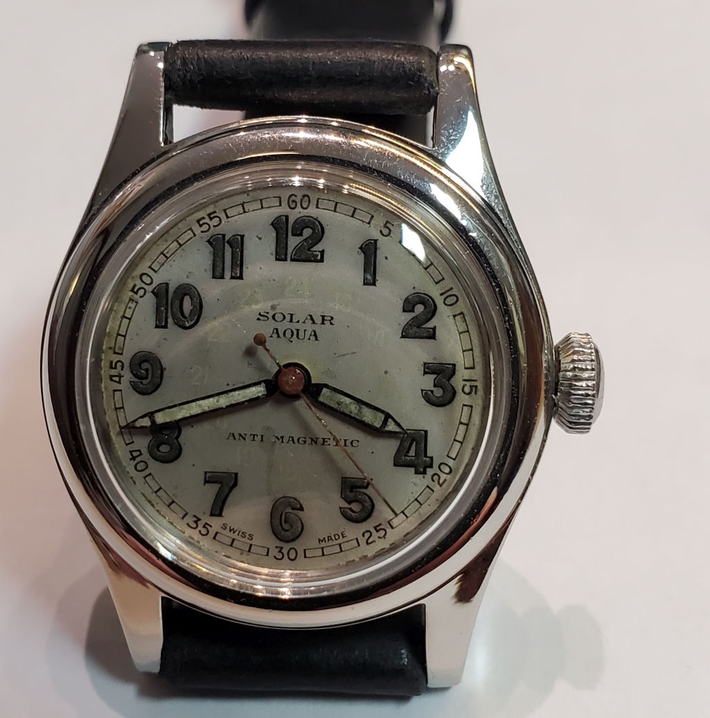 #01382  SOLAR AQUA ROLEX Oyster, Cal.59, Manual Wind Watch.