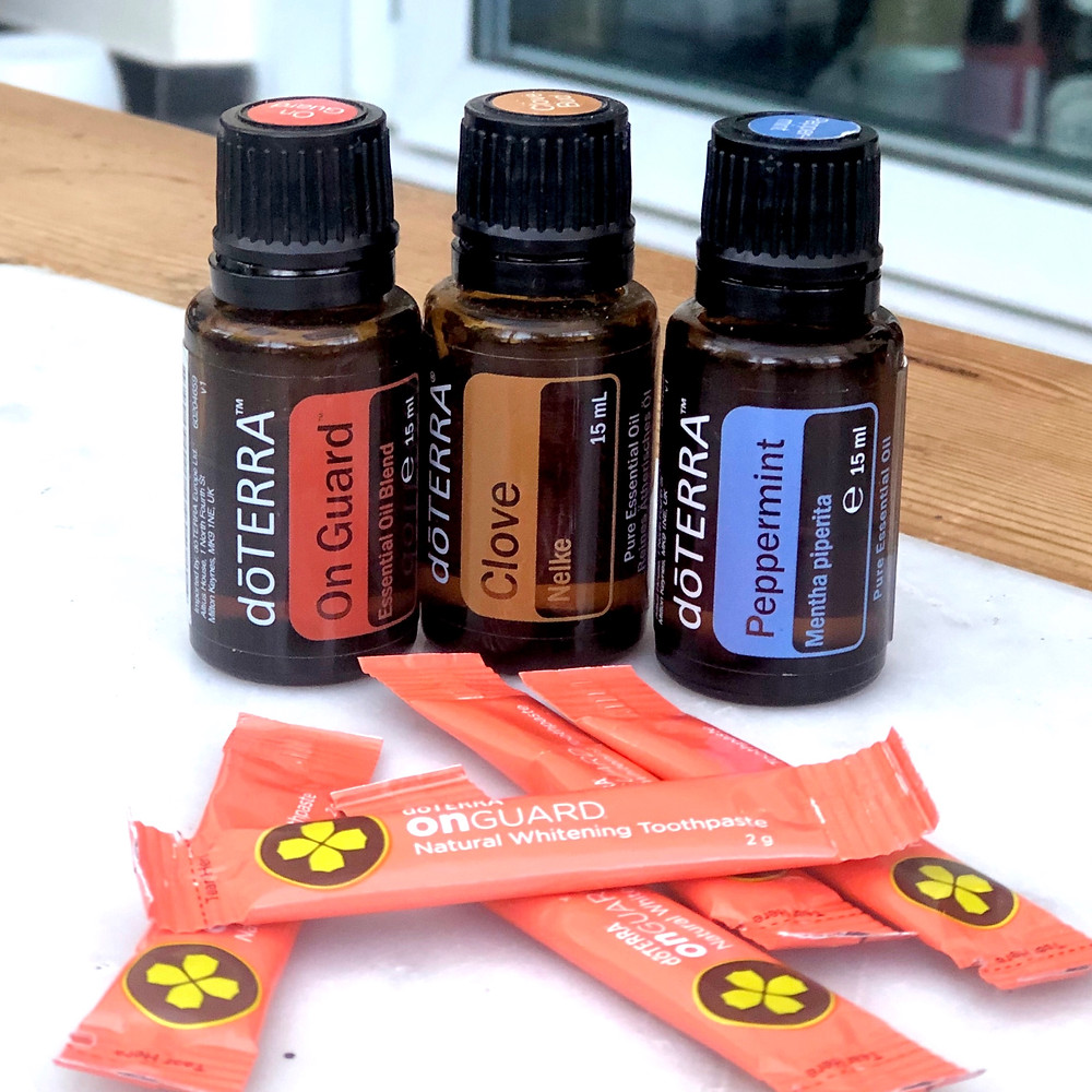 On Guard, Clove and Peppermint Oil and OnGuard toothpaste sachets