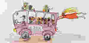purple dōTERRA bus illustration