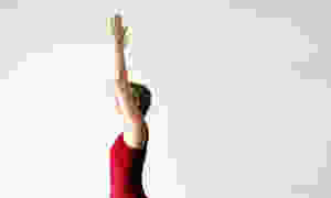 Arms up in yoga posture