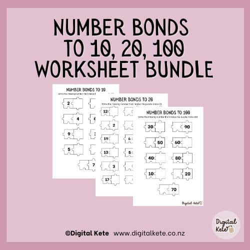 Number bonds bundle 10, 20, 100 | Digital Kete