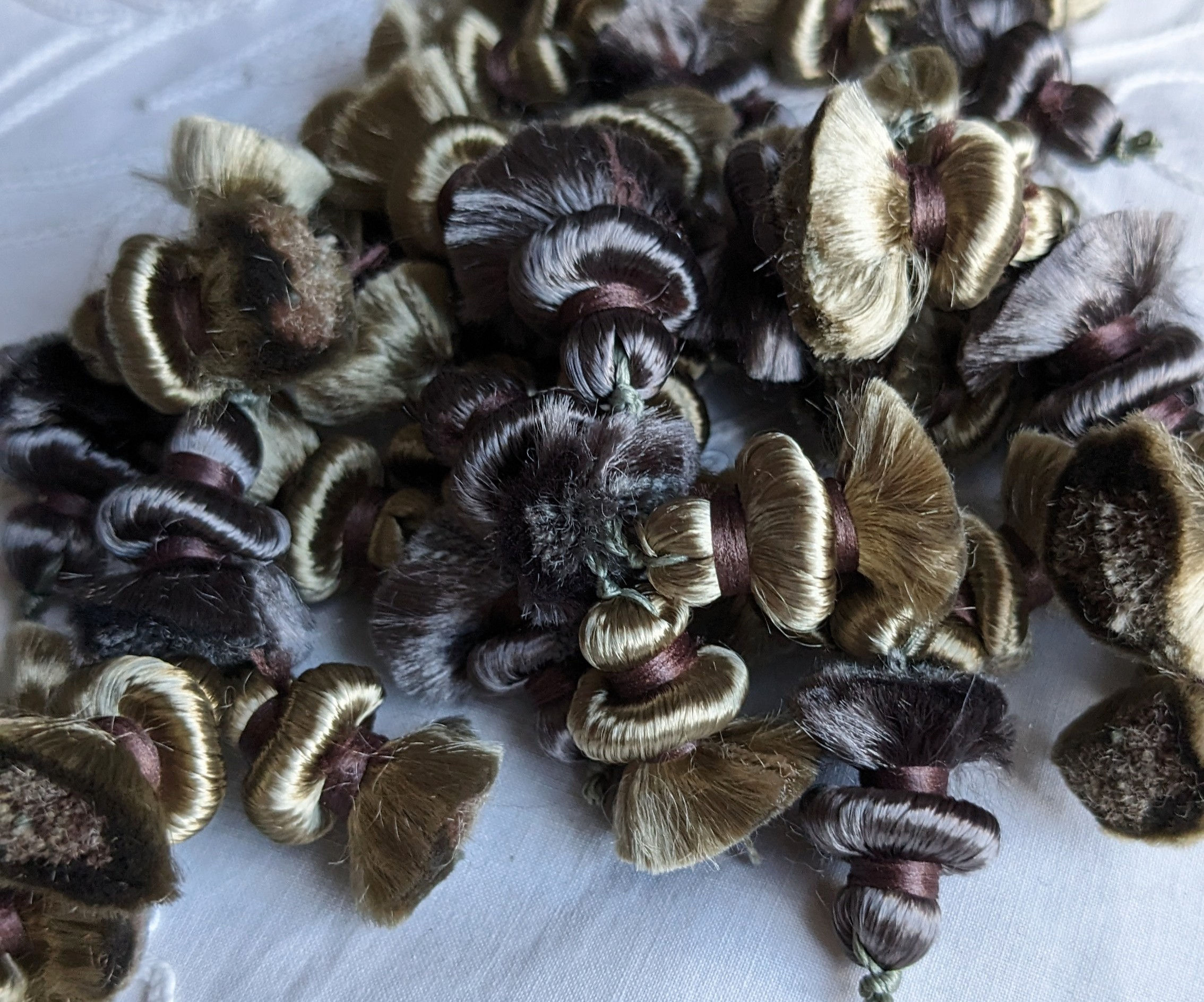 Vintage Houle Tassels Viscose Dark Taupe & Dark Gold