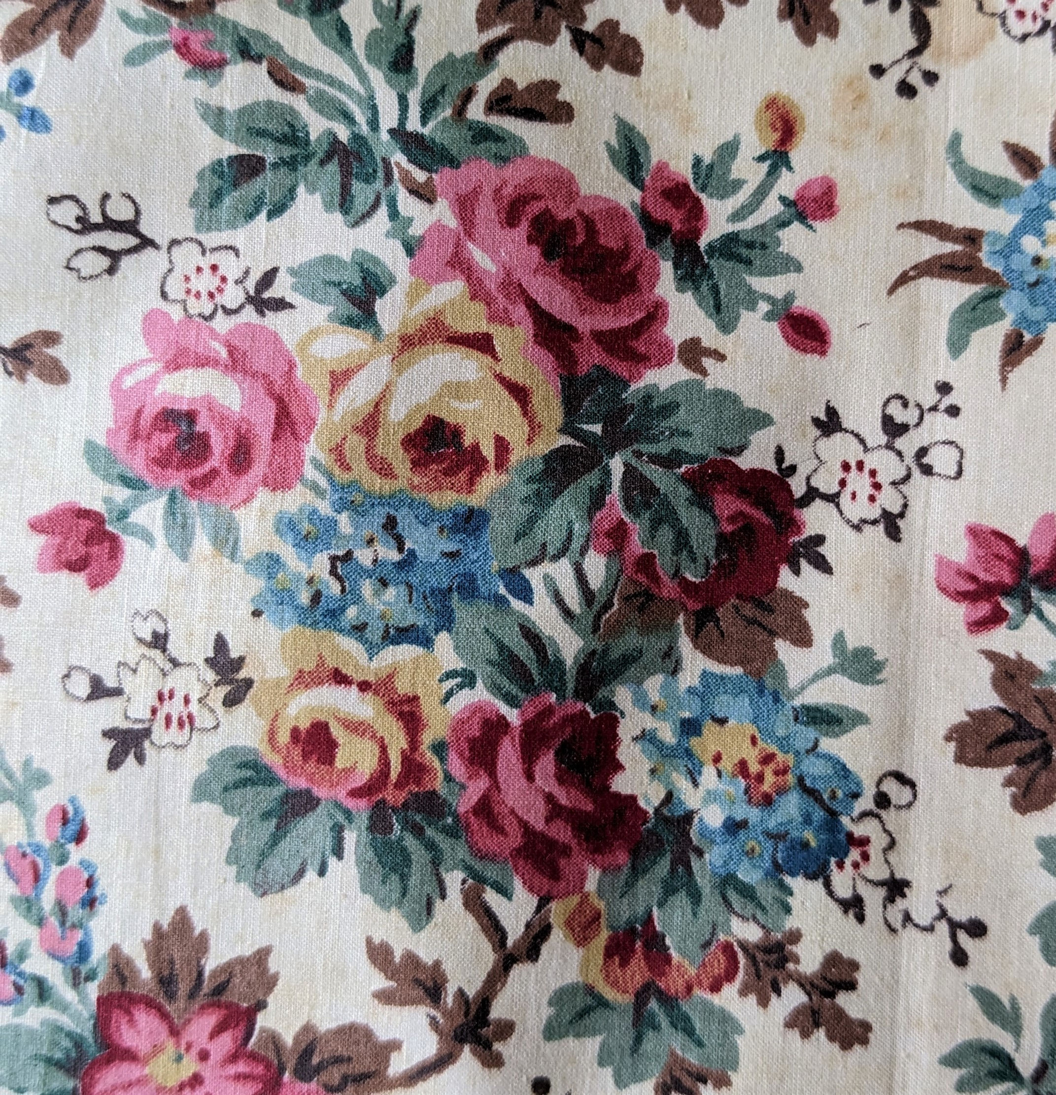 Antique Dutch Chintz " Bauwen" Depicting Roses Design