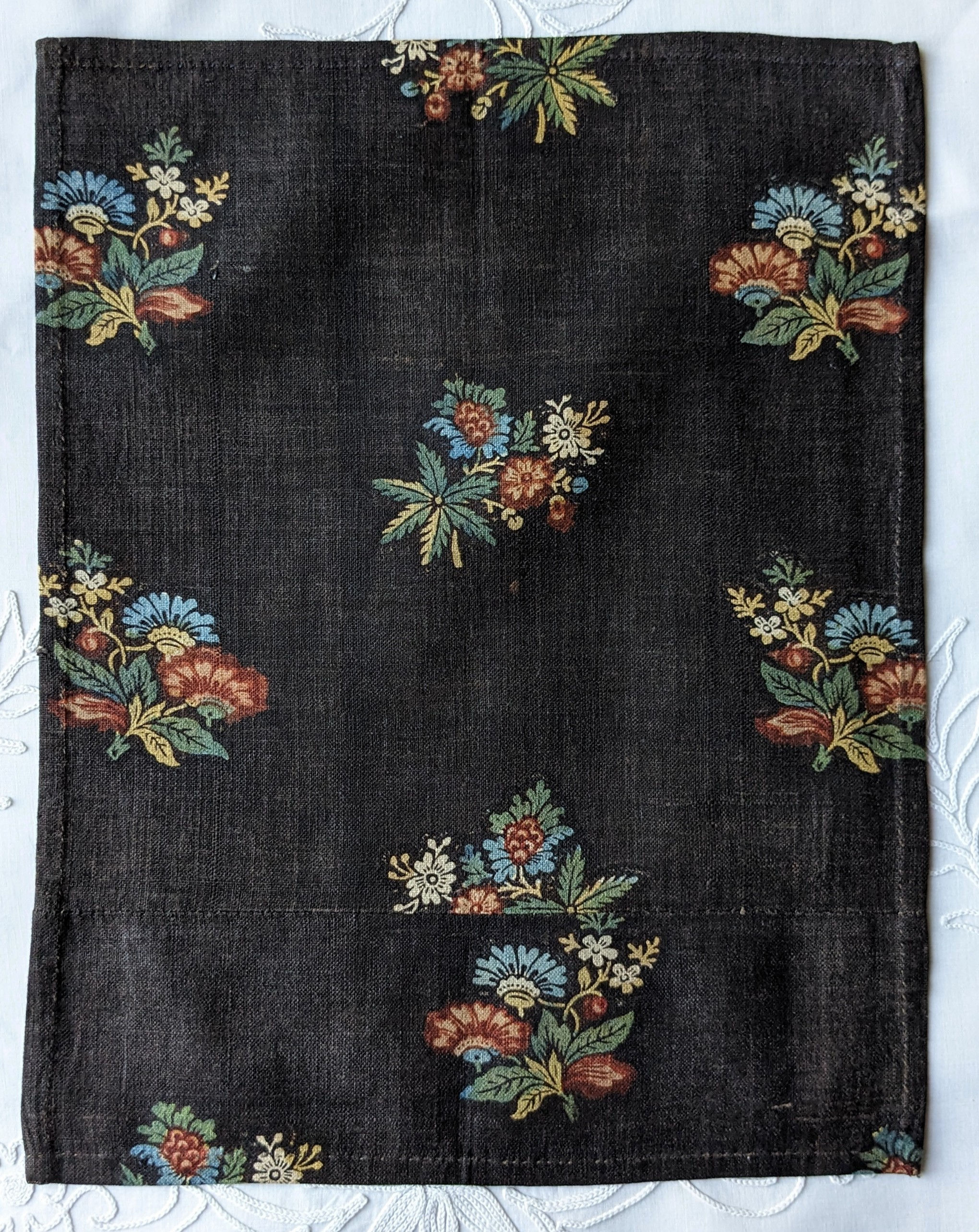 Antique Dutch Glazed Chintz " Bauwen" Ramoneur Design