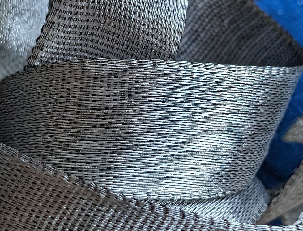 Thumbnail: Antique Silver Metallic Lame Ribbon French