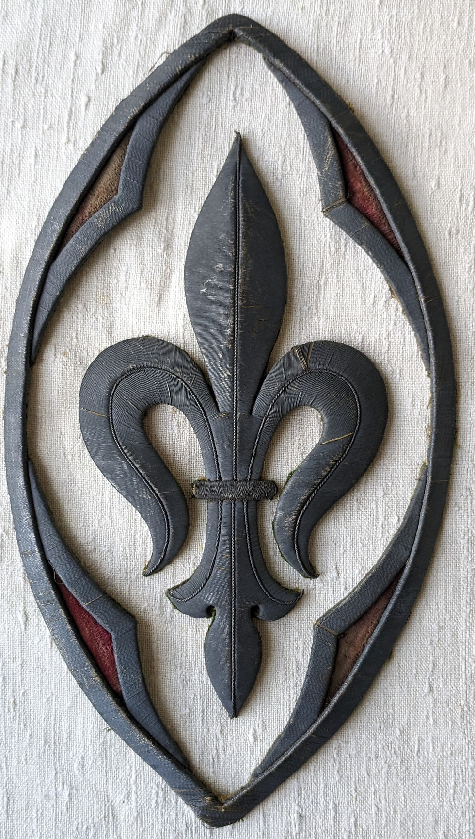 A Large Gold Metallic 19th Century Fleur de Lys Applique