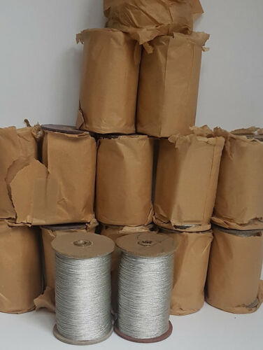Vintage Spools of Silver Metallic Thread 300 Meters