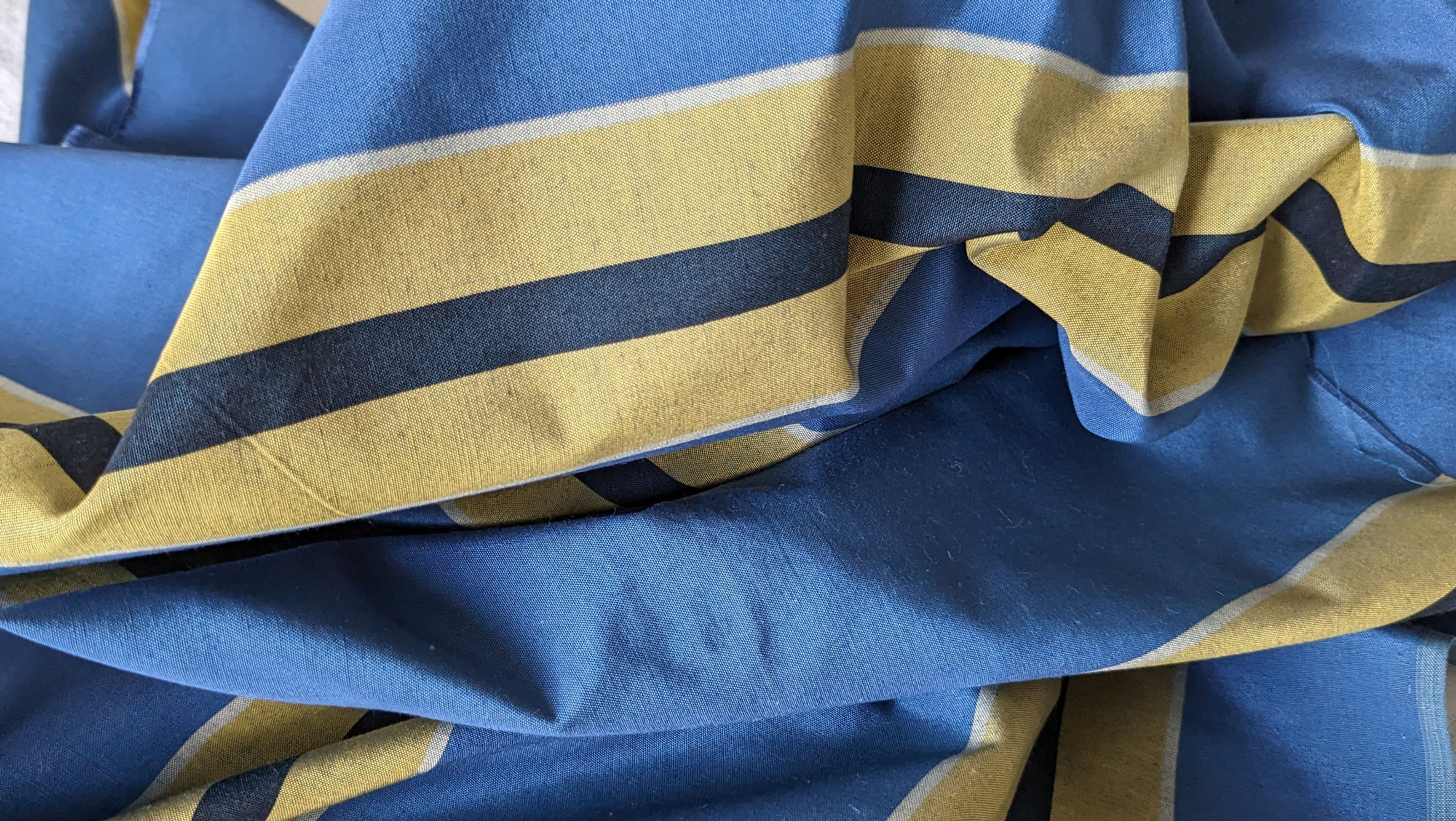 Antique Striped Lyon Silk Fabric Double Weave
