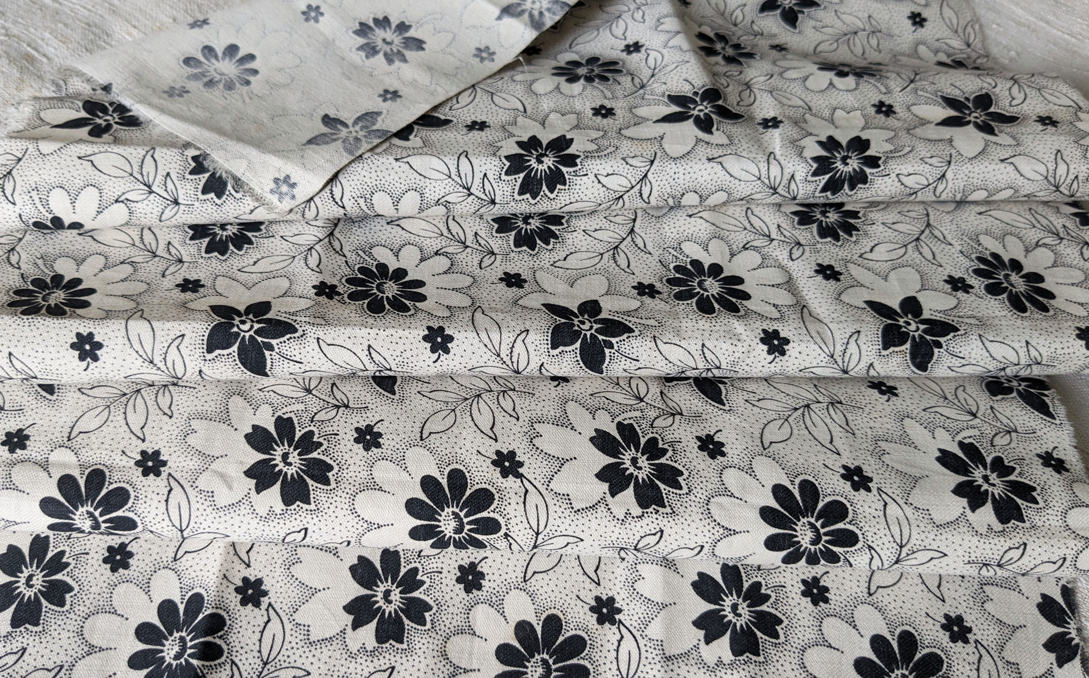 Vintage French Floral Block Printed Fragment