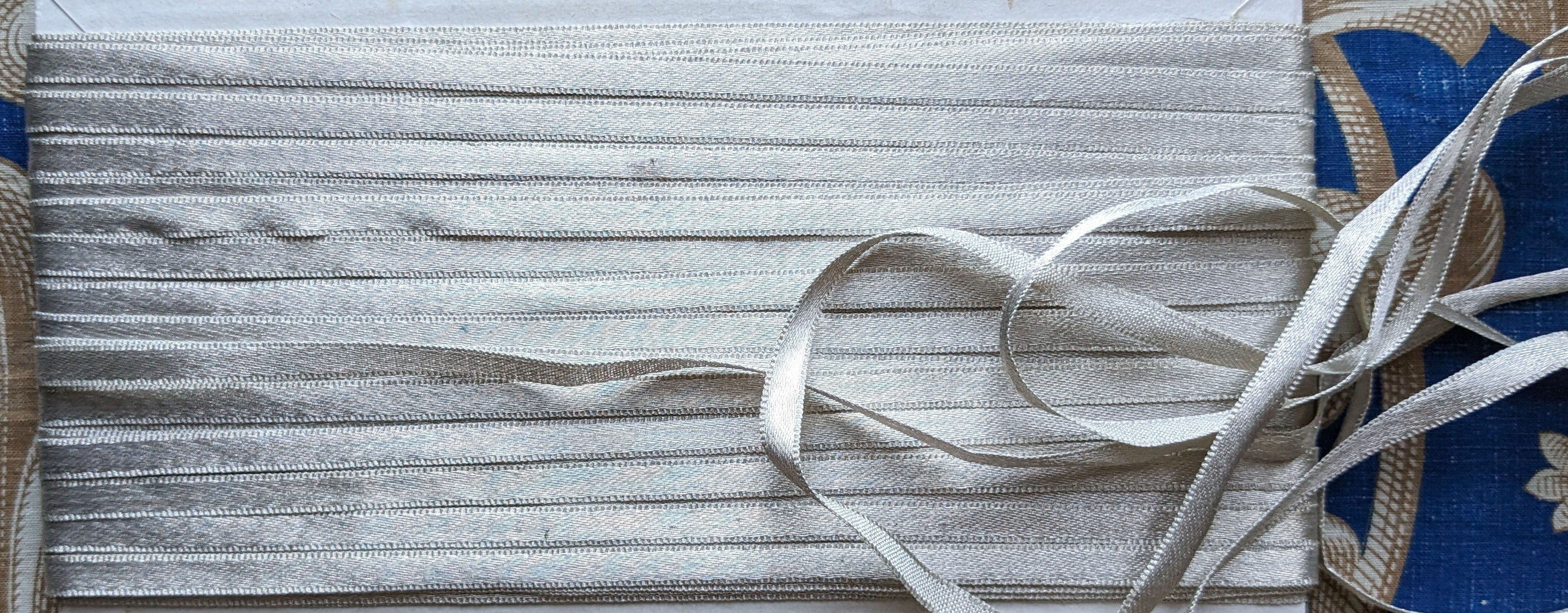 Antique Silver Metallic Lame Ribbon French 60 meters